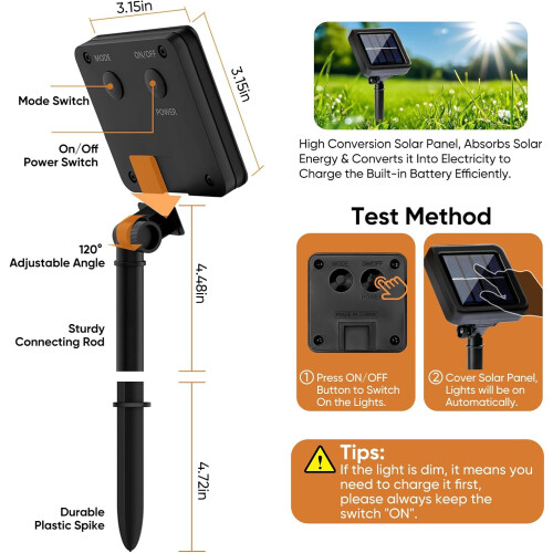 Solar Garden Lights Outdoor, 60LED 10M/33FT 1