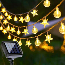 Solar Garden Lights Outdoor, 60LED 10M/33FT