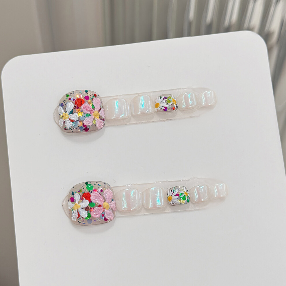 Dachuang Beauty (L) Daisy Printed Reusable False Nails - 50 Char