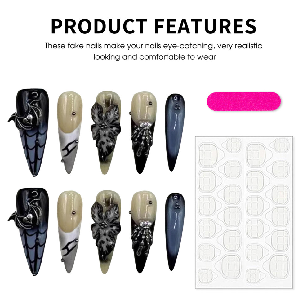 Dachuang Beauty (M) Elegant Black French False Nails