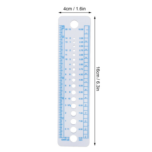 Knit Needle Gauge Ruler 20pcs Soft Plastic Measuring Tool for Craft Patchwork 1