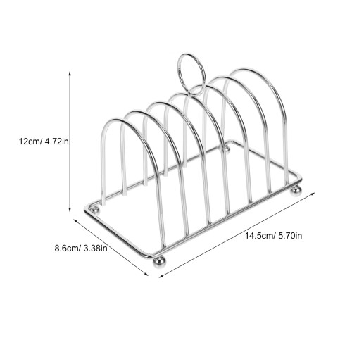 Silver Kitchen Toast Rack Metal Countertop Bread Stand Home Use 1