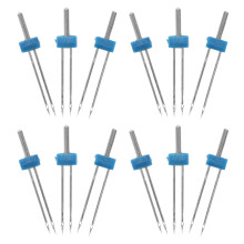 Lot de 12 aiguilles doubles pour machine à coudre, en acier à haute teneur en carbone, pour la couture domestique.