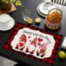 Valentine's Day placemat red lattice love truck pattern