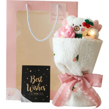 Plush bear bunny bouquet with card and gift bag