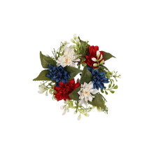 Kunstmatige theerooskrans kaarsenring – Bruiloftstafeldecoratie, bloemenkaarsenhouder, fotografieaccessoire, woon- en eetkamerdecoratie, compatibel