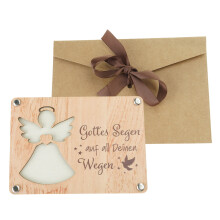 Set regalo di fermasoldi in legno artigianale, realizzato con materiali di recupero, ideale per feste ed eventi speciali, con design personalizzato.