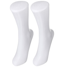2 Stück weiße PP-Fußsocken-Mannequins für Damen, geeignet für Ladenauslage und Heimgebrauch, 11,59 x 9,04 x 3,65 Zoll