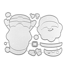 Fustelle in metallo di Babbo Natale per Natale, stencil per scrapbooking, album, timbri, biglietti di carta, goffratura