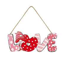 Valentine's Day Wooden Welcome Door Sign, Heart Patterned Heart Patterned Ideal For Front Porch Garden Cafe Wedding And Romantic Home Ambiance Setup