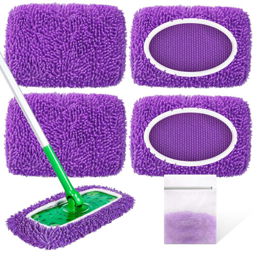 Microfiber Mop Pads for Sweeper Mop – Washable Dry Wet