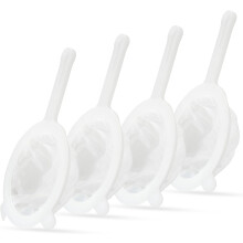 4-Pack Fine Mesh Sieve Set (100/200/300/400) for Tea, Coffee, Nut Milk, Juice, Broth, Smoothies – Reusable, Dishwasher Safe