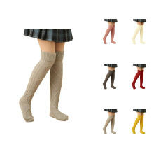 Women's Knitted Lace-Edge Over-Knee Socks – Thick Soft