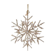 Wrought Iron Three Dimensional Champagne Gold Snowflake Christmas Tree Ornaments Christmas Decorative Pendant