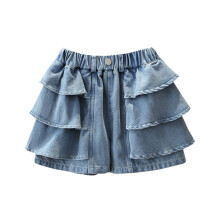 AWZXDE Girls Denim Skorts Shorts For Girls Comfortable Elastic Waist Casual Summer Outfit Lightweight Everyday Wear Blue,3-4 Years