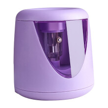 1-Hole Electric Pencil Sharpener, Stall-Free Motor, High-Capacity Tray, Battery-Operated, Portable Purple Sharpener (2.36x3.35"), Compatible with