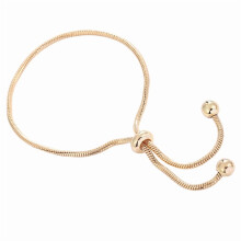Corrente de cobra ajustável com contas lisas, fecho deslizante flexível, joia de cobre durável para mulheres.