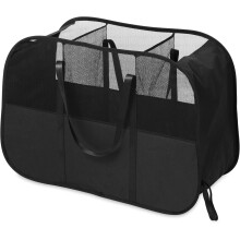 Collapsible 150L 3-Compartment Laundry Basket with Tote Handles, Pop-Up Hamper for Bedroom/Bathroom/Dorm – Black