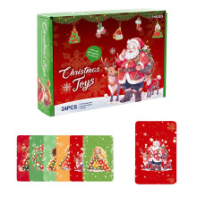 24 Themed Christmas Tree DIY Ornaments,DIY Puncture Painting Kits,Christmas Tree DIY Craft Hangings Decorations,Christmas Party Gifts And Decor