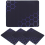 4Pcs Gaming Mouse Mat Rubber Nonslip Dark Blue Laptop Mouse Pad 4