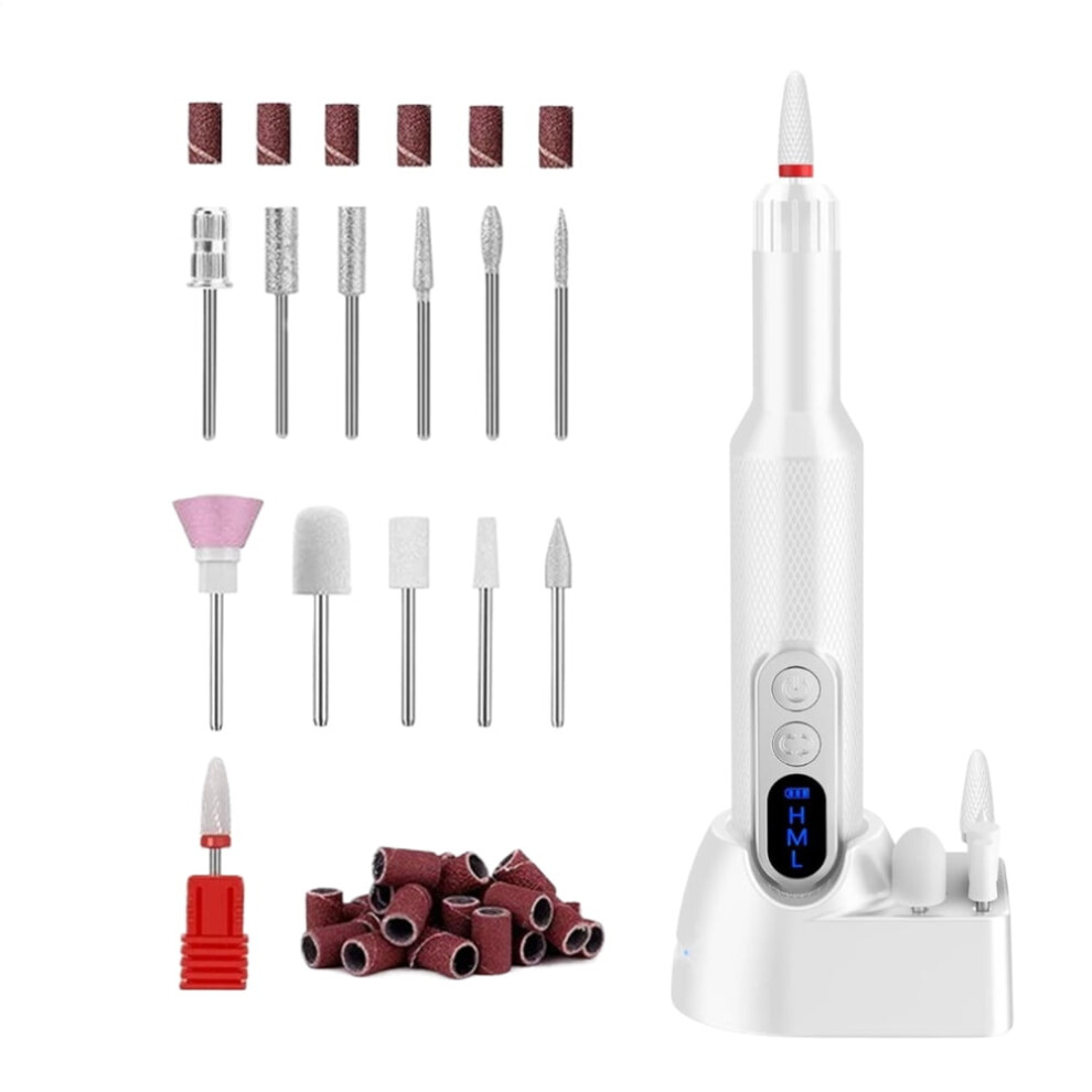 Cordless Nail Drill Low-Noise Rechargeable Electronic Nail File Portable Flexible Manicure Supplies for Shaping Trimming Carving Polishing wondeful