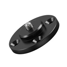 Soporte de pared de aleación de aluminio con rosca estándar de 1/4", compatible con luces DSLR y abrazaderas para smartphones (negro).