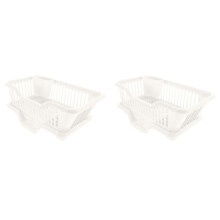 Sink Dish Rack Drainer Plastic Dish Drying Draining Rack Over The Sink Kitchen Tableware Drying Basket with Cutlery Holder for Kitchen Counter
