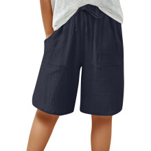 Casual Shorts For Men Knee Length Linen Wide Leg High Waisted Beach Summer Pants Casual Vacation Shorts Stylish Trousers