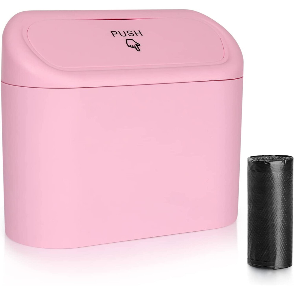 Car Trash Can With Lid, Portable Hanging Mini Leakproof Bin For Auto/Suv/Office Â Compatible With One Roll Trash Bag (Pink) Pink 9448990673797