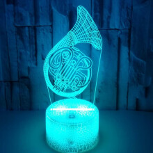 3D saxofónové nočné svetlo na stôl, optické ilúzie, lampy, 7 farieb, meniace sa LED stolové lampy, vianočné, domáce, láska, narodeniny,