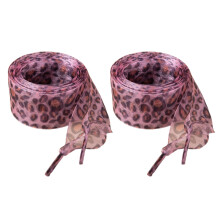 Leopards Prints Shoe Laces 140cm Long Flat Shoe Laces Organza Shoelaces for Adult Teen Sneakers Trainers Sport Shoe