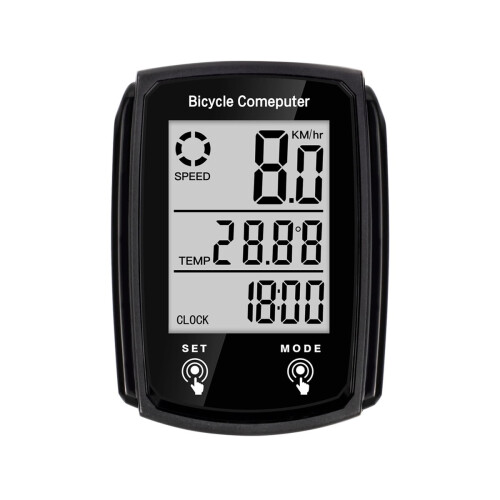 Wired bike computer touch sensor waterproof black