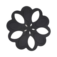 1 stuk creatieve holle siliconen antislip onderzetter voor pannen, isolatiepad met dubbele laag - antiaanbaklaag (7,1 inch 7,1 inch, zwart)