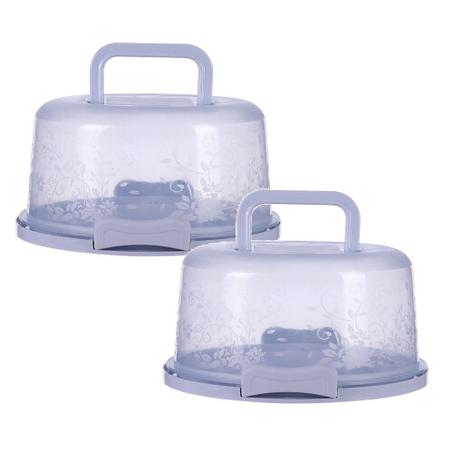 2Pcs Portable Cake Box Cake And Cupcake Cake Holder Container For Cake Pie One Size C