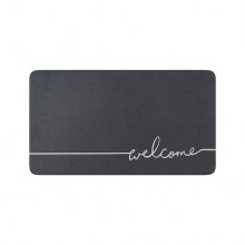 Tapis de bain non absorbant - Tapis de sol lavable à séchage rapide avec motif « Bienvenue » pour douche/toilettes | Tapis doux et épais pour un