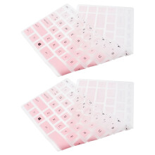 2Pcs Silicone Keyboard Protective Film in Pink for Laptop Easy to Rinse and Reuse