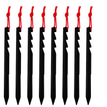 Black Aluminum Tent Stakes Triangular 8-Pack 7.09 inch