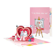Xoxingysm Love Cats3D Κάρτα Αγίου Βαλεντίνου για Εκείνην, Επέτειο, Γενέθλια, Γάμο –