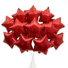 Ballons en aluminium rouge métallisé, lot de 12, 40 cm (16 pouces), avec paille – Gonflables à l'air ou à l'hélium – pour anniversaire,