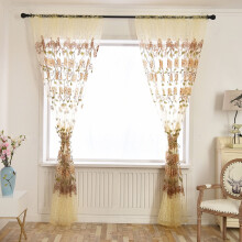Rideau en tulle transparent à motifs de feuilles, voilage pour fenêtre, cantonnière, 1 panneau, tissu, rideaux pour salle de bain, chambre et