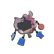 Bordtennisbrosje i legeringsfarget jakkeslag, 6,5 cm