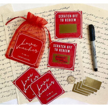 Kit de cartes à gratter PpgejGEK pour la Saint-Valentin, 5 cartes vierges avec autocollants pour créer un cadeau surprise personnalisé, un