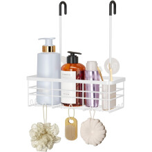 Douche-organizer - Douche-organizer zonder boren met haken, roestvrij en gemaakt van 304 roestvrij staal - Wit (1 mandje)