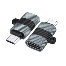Adaptadores metálicos USB tipo C hembra a Micro USB macho, convertidores de datos de 480 Mbps, adaptadores de cargador para teléfonos y portátiles.