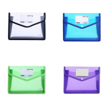 Dosar extensibil din plastic cu portofel pentru documente cu buton, dosar extensibil pentru fișiere, birou și papetărie, 13x10x2.8 inch, 4 buc.
