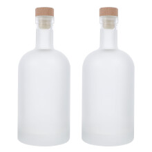 2er-Packung leere, mattierte Glasflaschen mit Korken