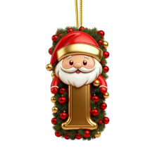Pendentif alphabet personnalisé en acrylique de 8 cm (3,15 po) pour sapin de Noël – 26 lettres, décoration de Noël à faire soi-même,