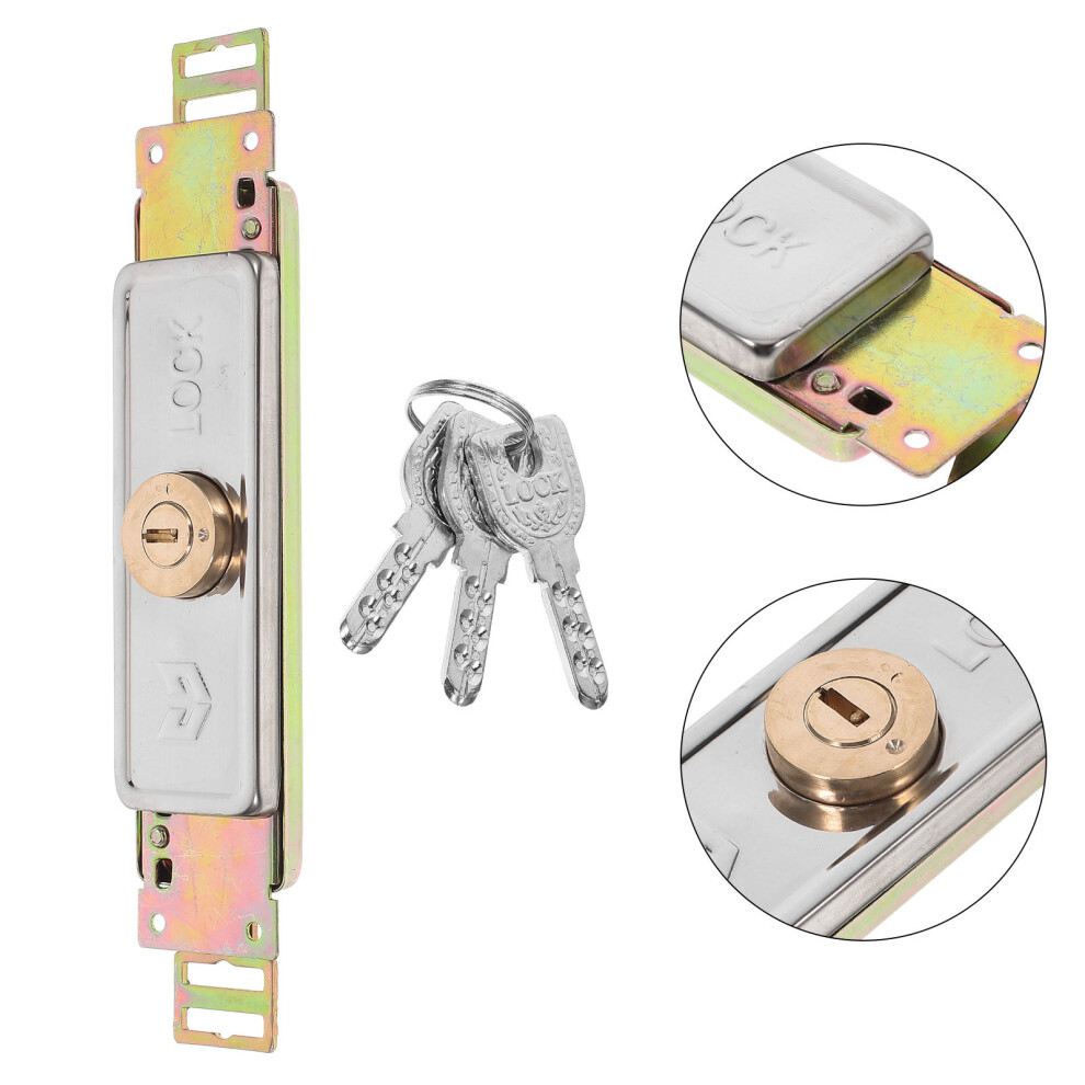 Double Sided Locking Door Knob Rolling Shutter Door Lock Silver Iron Antitheft 1Set 9450273047645
