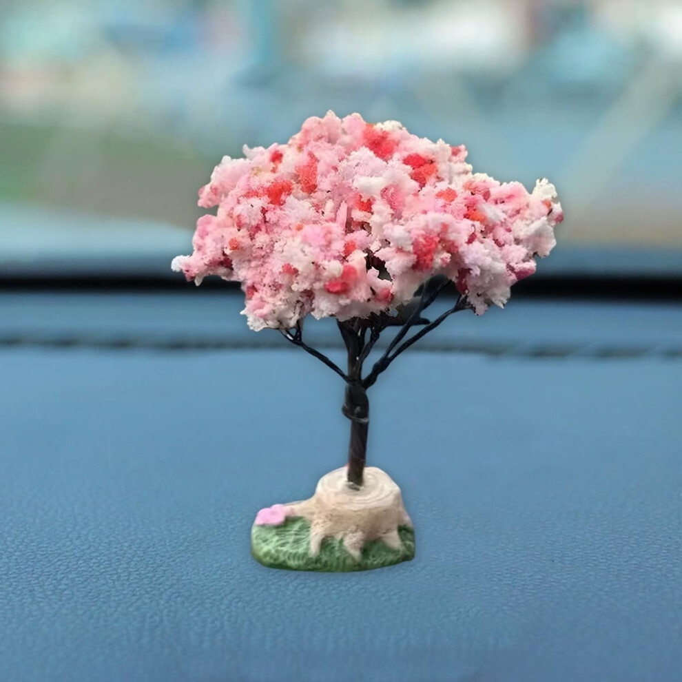Cute Cherry Blossom Tree Car Dashboard Ornament, Compatible With All Cars Â Funny Auto Dash Decor For Women, Micro Landscape Interior Accessory 9555307680963