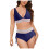 Women's Plunge Bikini Top Seersucker 1